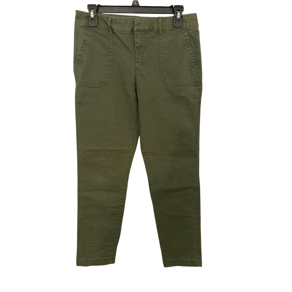 Old Navy Pixie Olive Green Stretch Pants Size 6 Womens Casual Cotton Blend